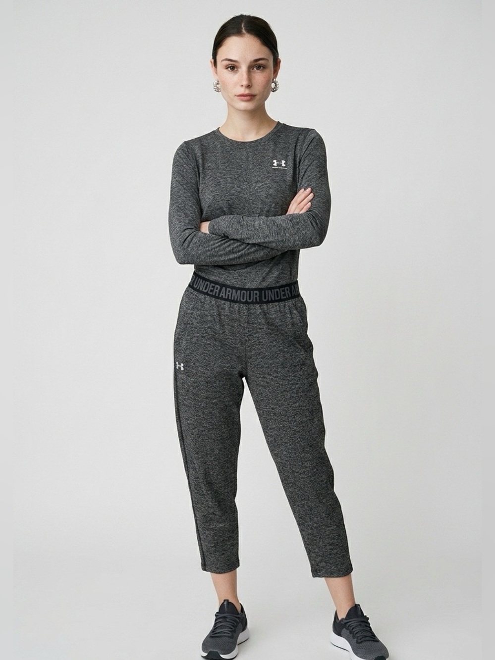 Under Armour Men’s Grey Track Pants with Logo Waistband